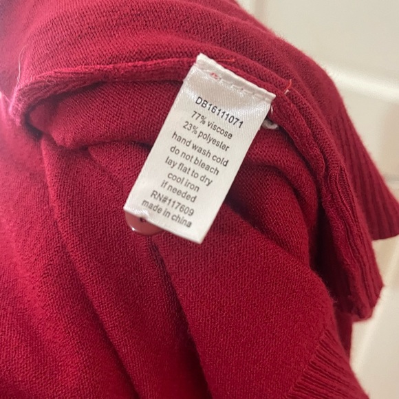 DE Collection Red V-Neck Button Sweater Cardigan - Picture 6 of 6